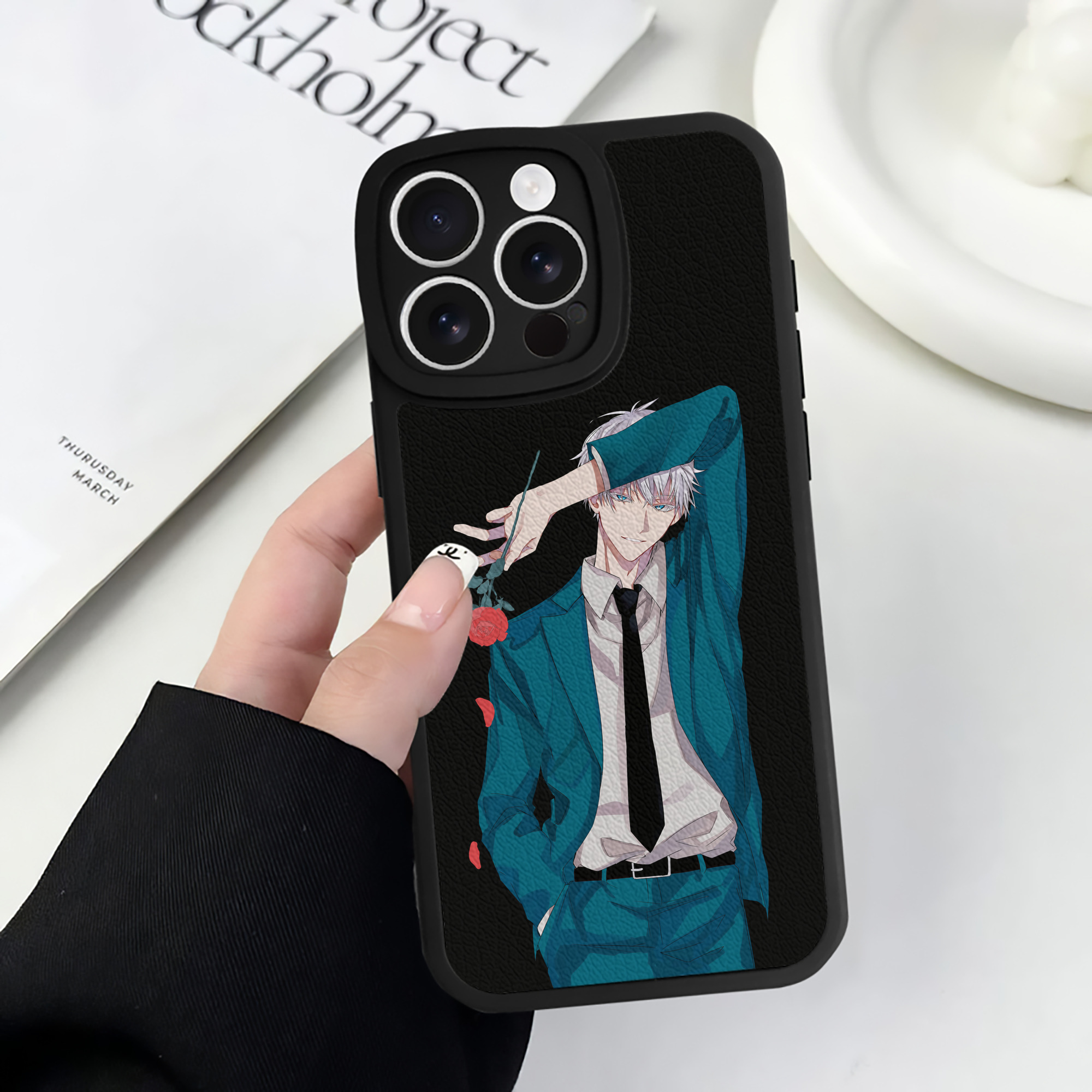 （画像用） 呪術廻戦 Jujutsu Kaisen 【iPhone 16シリーズ対応】シリコンスマホケース（レザー調） 材質：シリコン